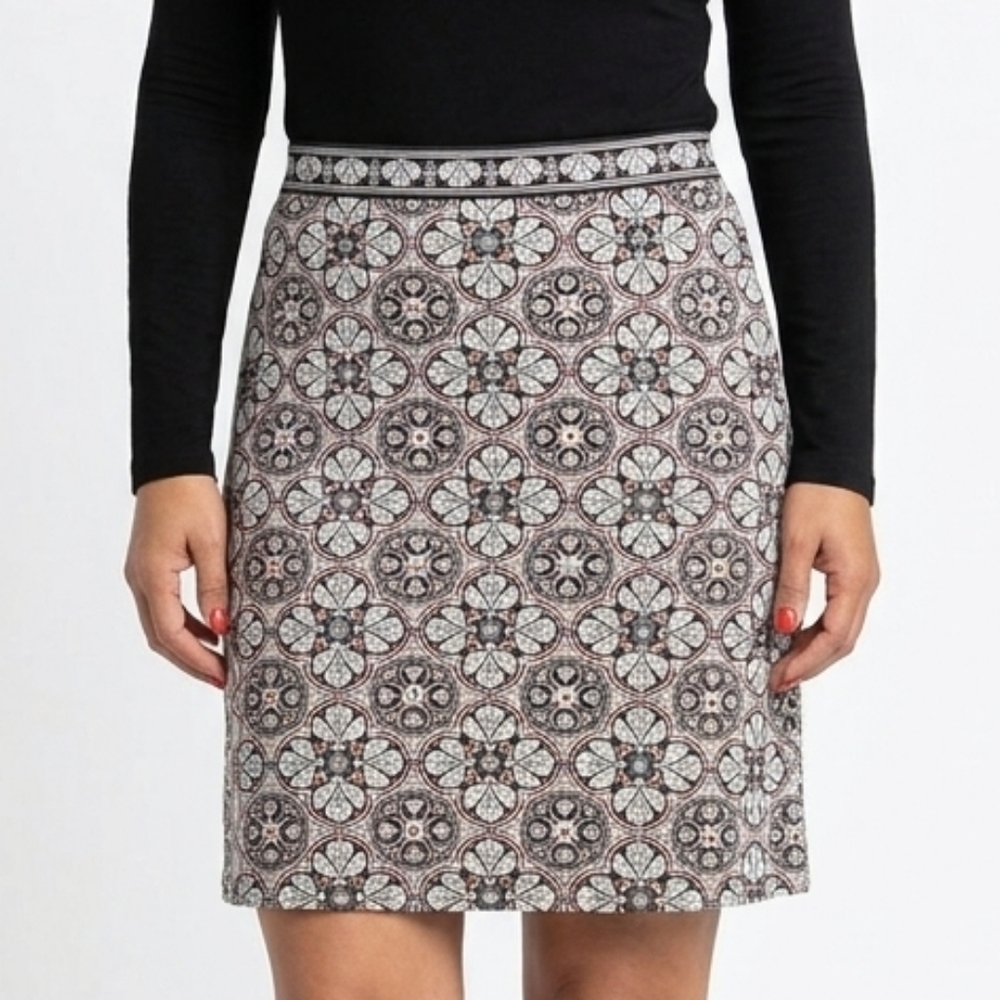 MAX STUDIO Geometric Print Midi Skirt Size L